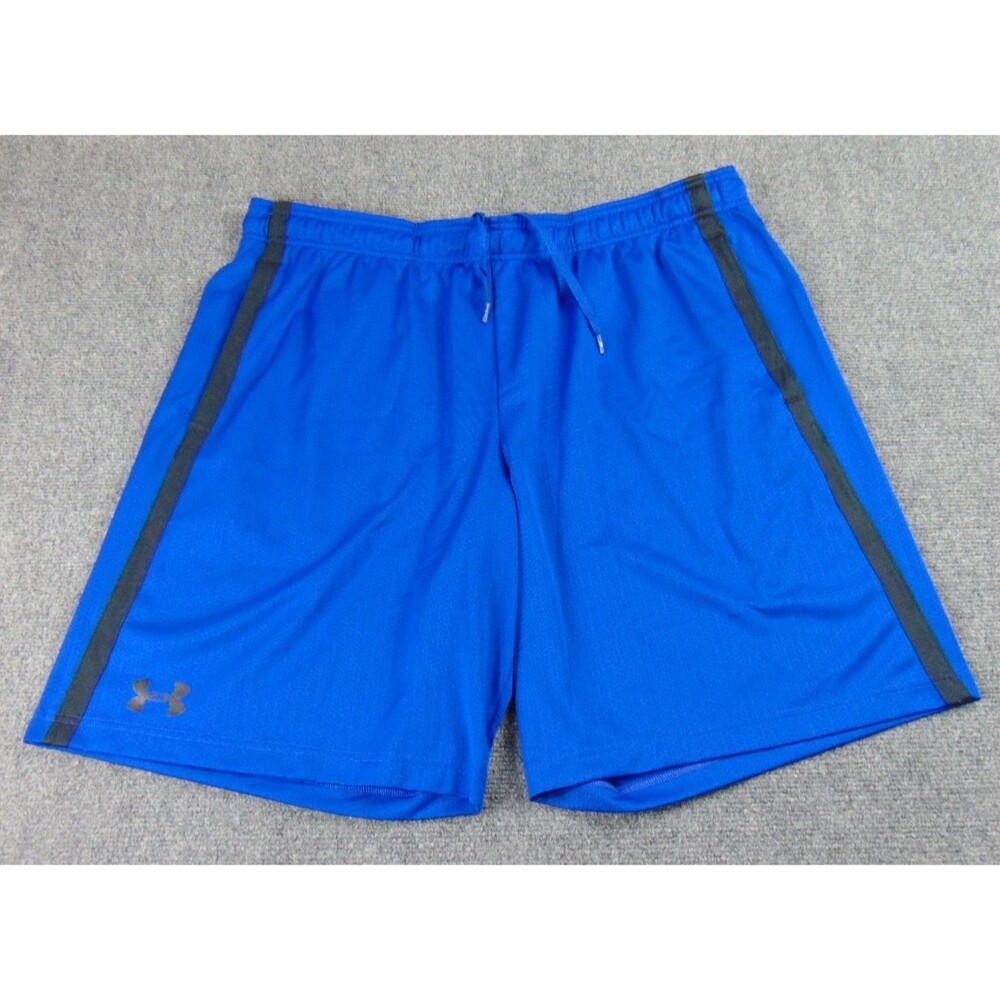 Under Armour Mens Tech Mesh 10 Inch Shorts XXL Blue Black Drawstring 1271940